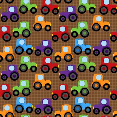 Kesintisiz, Tileable vektör traktör veya çiftlik temalı arka plan