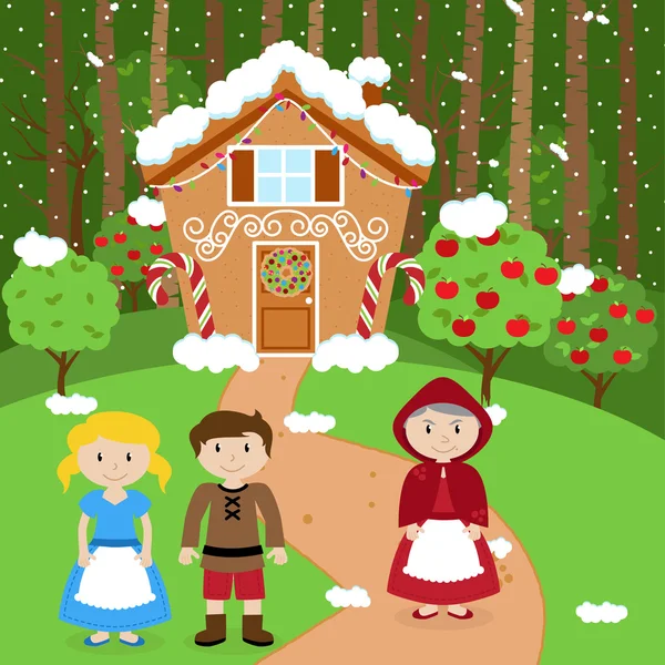 Classic children story hansel and gretel Vector Image