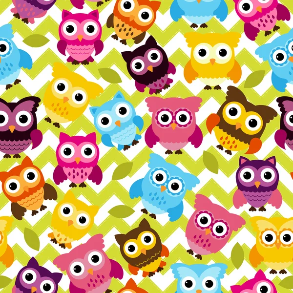 Seamless and Tileable Vector Owl Background Pattern — Stock Vector