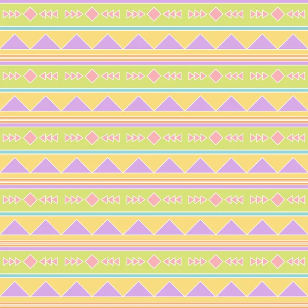 Naadloze tegelbaar vector achtergrond in pastel tribal stijl — Stockvector