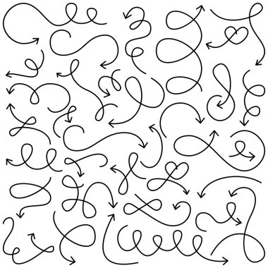 vektör toplama doodled dalgalı ok