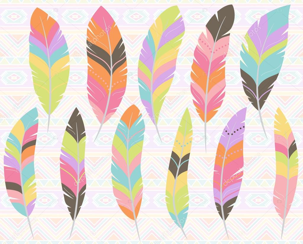 Vector Collection of Stylized Feathers