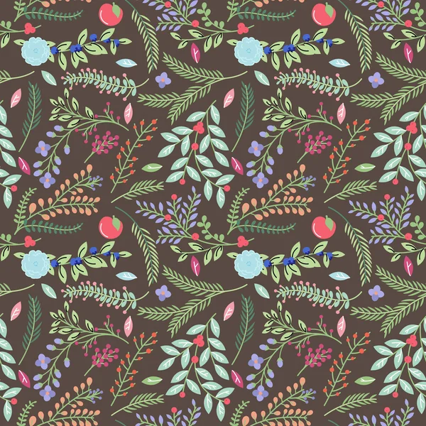 Varrat nélküli Tileable Vintage virágos háttérmintázat - vektor-illusztráció — Stock Vector