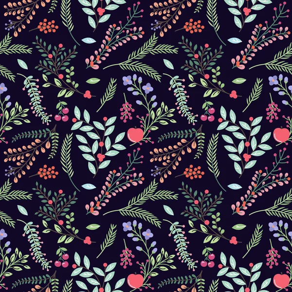 Inconsútil Tileable Vintage patrón de fondo floral - Vector Ilustración — Archivo Imágenes Vectoriales