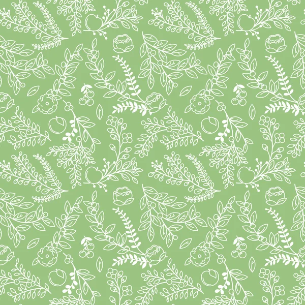 Seamless Tileable Vintage Floral Background Pattern - Vector Illustration — Stock Vector