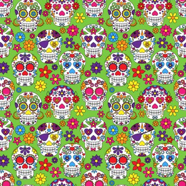 Gün ölü şeker kafatası sorunsuz vektör arka plan