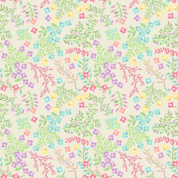 Vector Seamless Tileable Easter Background Pattern with Flowers — Stock Vector