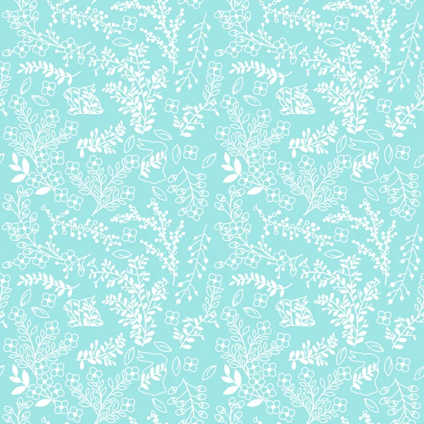 Vector Seamless Tileable Easter Background Pattern with Flowers — Stock Vector