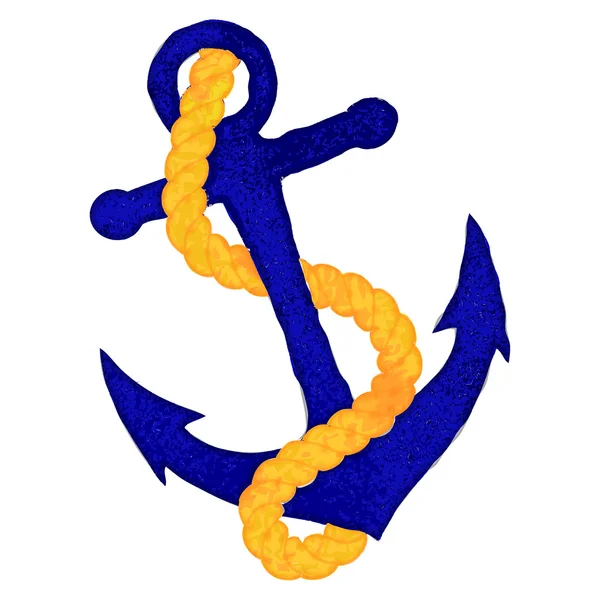 Вектор аквареллю стиль морські якоря з мотузкою — стоковий вектор