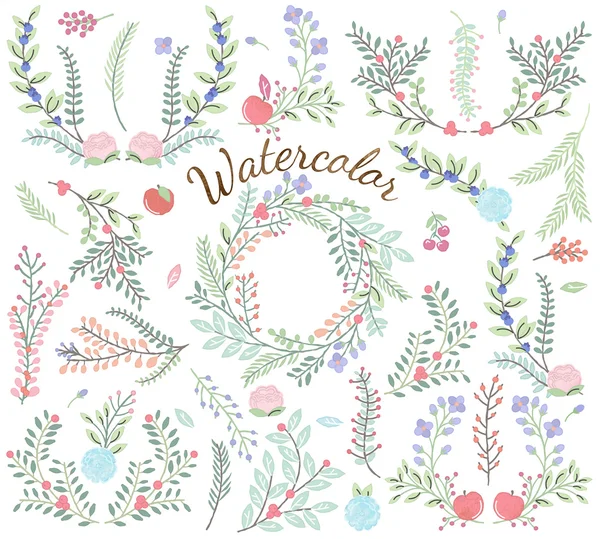 Aquarel Vector collectie van Florals - ideaal voor bruiloften en andere vieringen — Stockvector