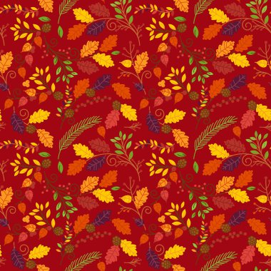 Sonbahar, sonbahar veya Şükran vektör çiçek deseni - kesintisiz ve Tileable