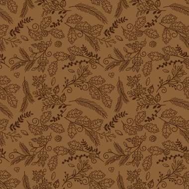 Sonbahar, sonbahar veya Şükran vektör çiçek deseni - kesintisiz ve Tileable