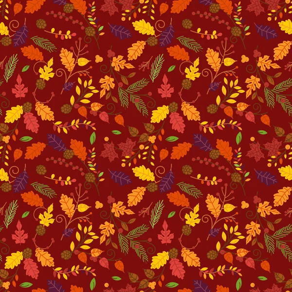 Herfst, herfst of Thanksgiving Vector Flower Pattern - naadloze en tegelbaar — Stockvector