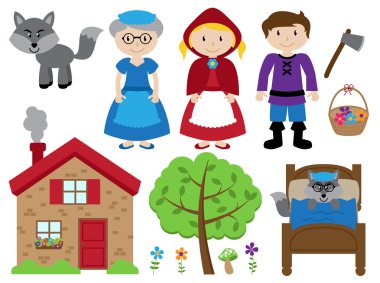 Little Red Riding Hood Themed Vector Collection clipart