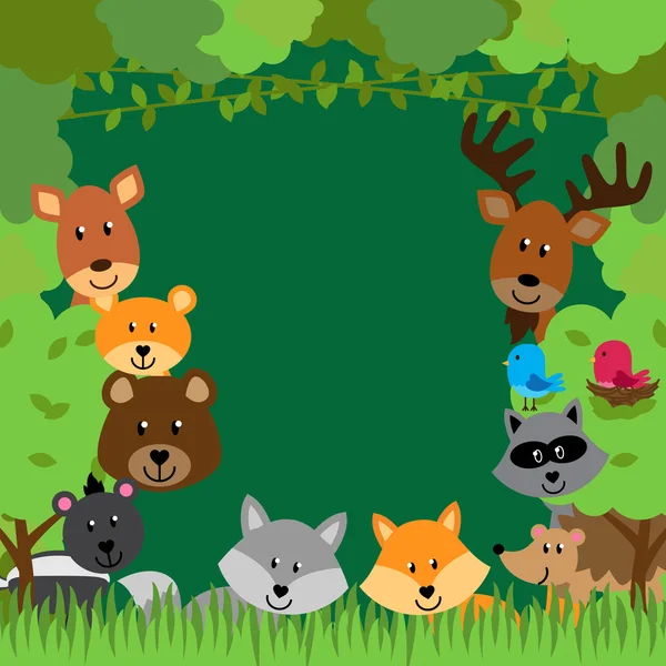 森林动物矢量背景 — 图库矢量图片
