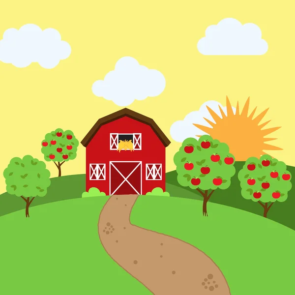 Vector Farm Themed Background — Stock Vector