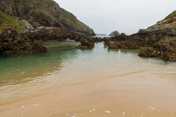 Bella Spiaggia Nella Città Barro Vicino Llanes Mattina Presto Asturie — Foto Stock