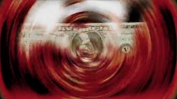 Satu dolar uang kertas berputar — Stok Video