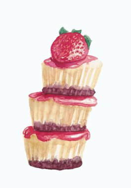 Çilekli suluboya tatlı