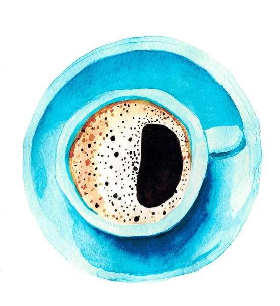 Ilustração Aquarela Xícara Café — Fotografia de Stock