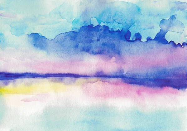 Illustration Aquarelle Fond Abstrait Rose Bleu — Photo