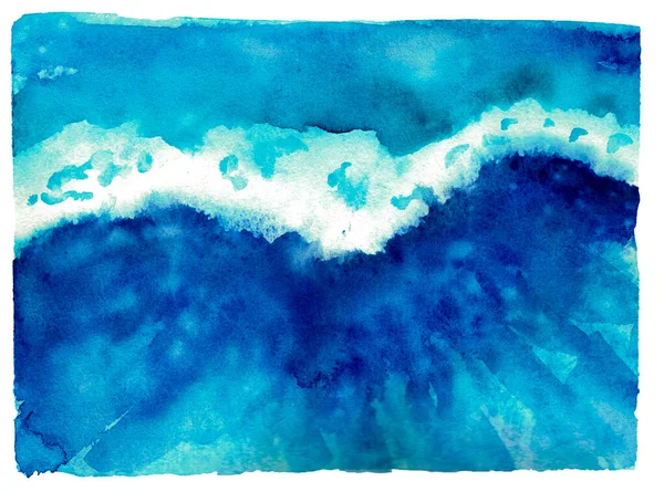 Aquarelle Illustration Abstraite Vague Océanique — Photo