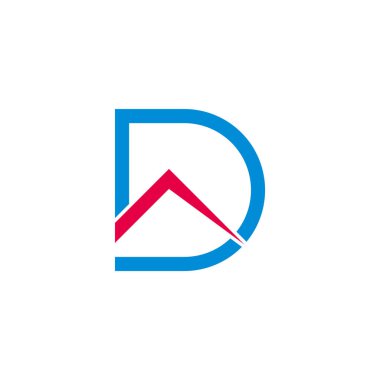 d harfi basit ok yukarı hareket logo vektörü