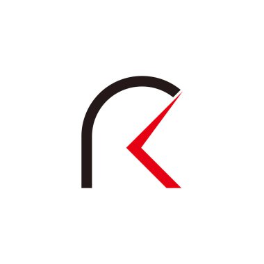 rk harfi basit ok çizgi logo vektörü