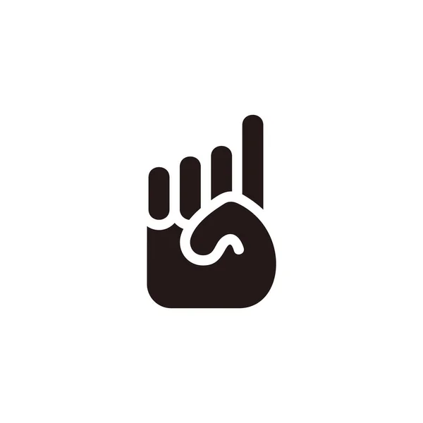 Nummer Een Hand Palm Eenvoudige Geometrische Symbool Vector — Stockvector