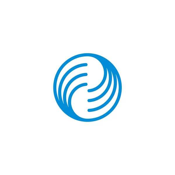 Strisce Semplici Cerchio Onde Geometrico Logo Vettore — Vettoriale Stock