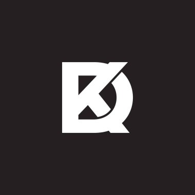 Düz logo vektörünü üst üste bindiren soyut harf kd