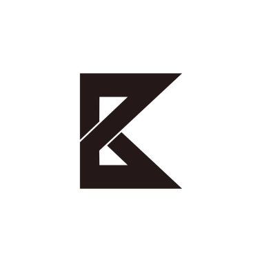 soyut harf pk geometrik çizgi logo vektörü