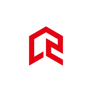 soyut harf c2 ok geometrik logo vektörü