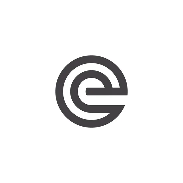 字母E横线圆圈简单的几何标志向量 — 图库矢量图片
