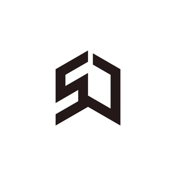 Buchstabe Verbundene Linie Geometrisches Logo Vektor — Stockvektor