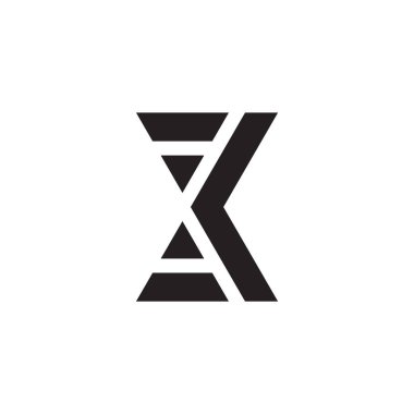 soyut harf kx geometrik negatif uzay logo vektörü