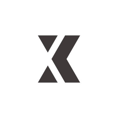 soyut harf xk geometrik üçgen logo vektörü