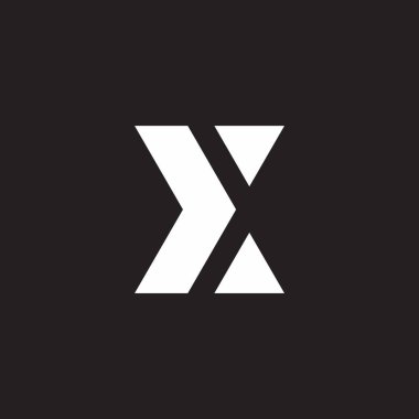 soyut harf x ok negatif uzay geometrik logo vektörü