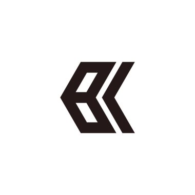 soyut harf bk basit geometrik ok düz logo vektörü