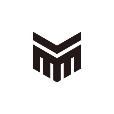 m harfi soyut yapı geometrik logo vektörü