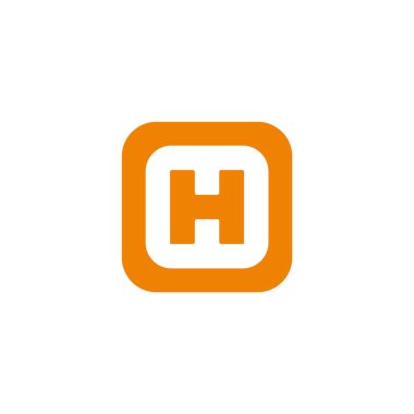 harf h kare soyut geometrik temiz logo vektörü