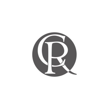 harf cr negatif uzay çember logo vektörü