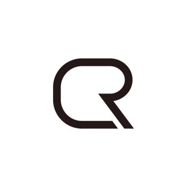 harf cr basit kare geometrik çizgi logo vektörü