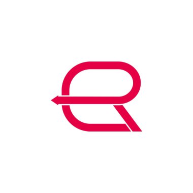 harf er basit kare çizgi ok geometrik logo vektörü