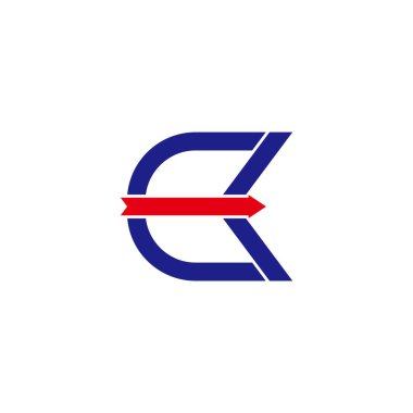 harf ck soyut yay ok basit geometrik logo vektörü