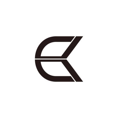 soyut harf ck basit geometrik çizgi logo vektörü