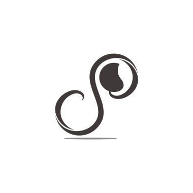 Girdap hareketli yaprak ağacı doğal sembol logo vektörü