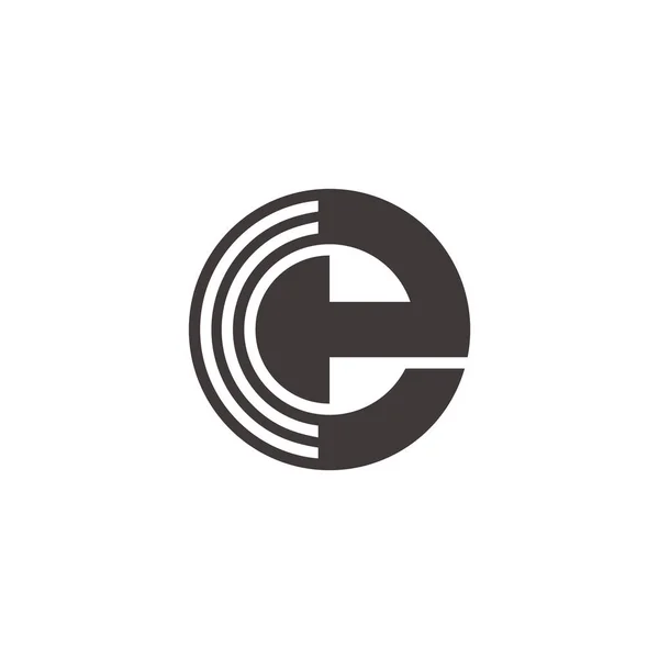 Lettera Cerchio Geometrico Segnale Strisce Forma Logo Vettore — Vettoriale Stock