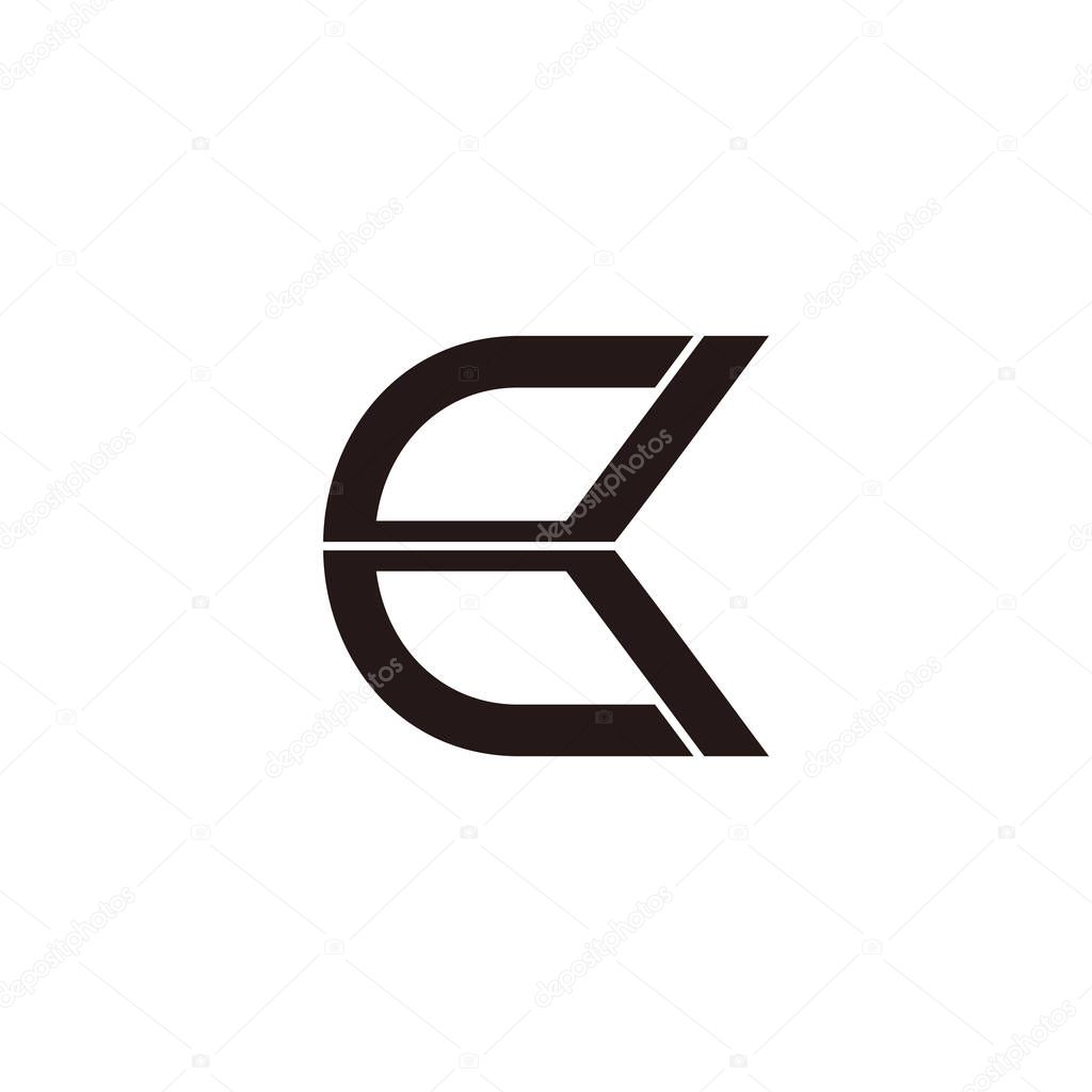 Abstract letter ck simple geometric line logo vector