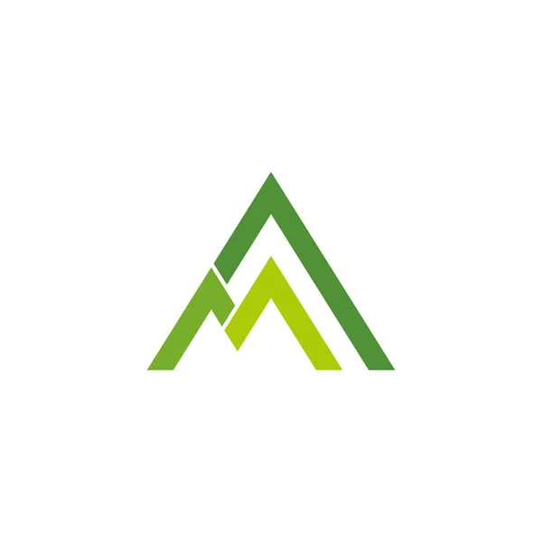 Letra Simple Geométrica Línea Montaña Logo Vector — Vector de stock